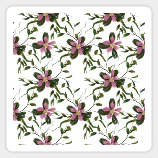 Pink Floral Pattern Sticker